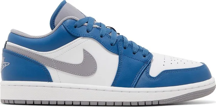 Air Jordan 1 Low True Blue Cement Sneakers, blue