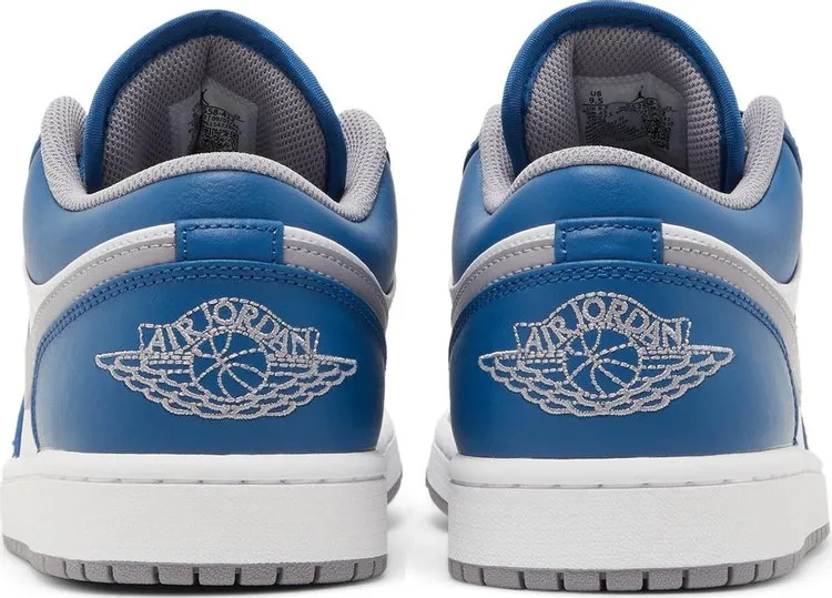 Air Jordan 1 Low True Blue Cement Sneakers, blue