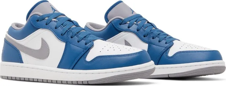 Air Jordan 1 Low True Blue Cement Sneakers, blue