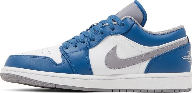 Air Jordan 1 Low True Blue Cement Sneakers, blue