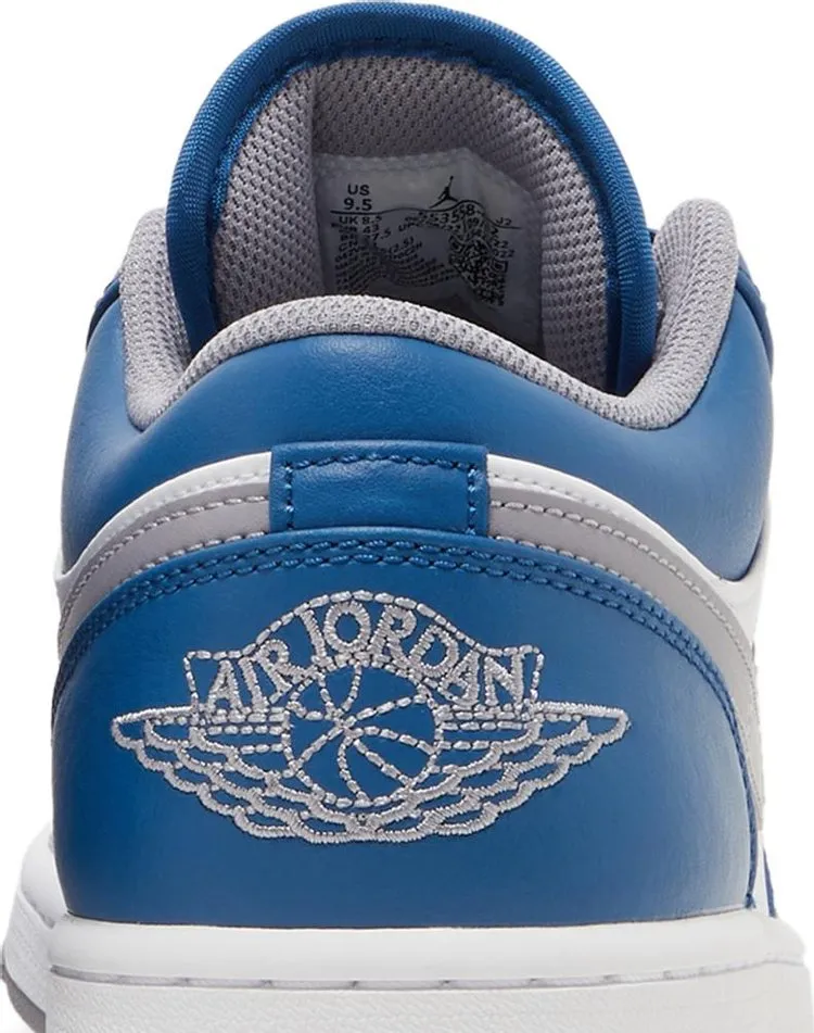 Air Jordan 1 Low True Blue Cement Sneakers, blue