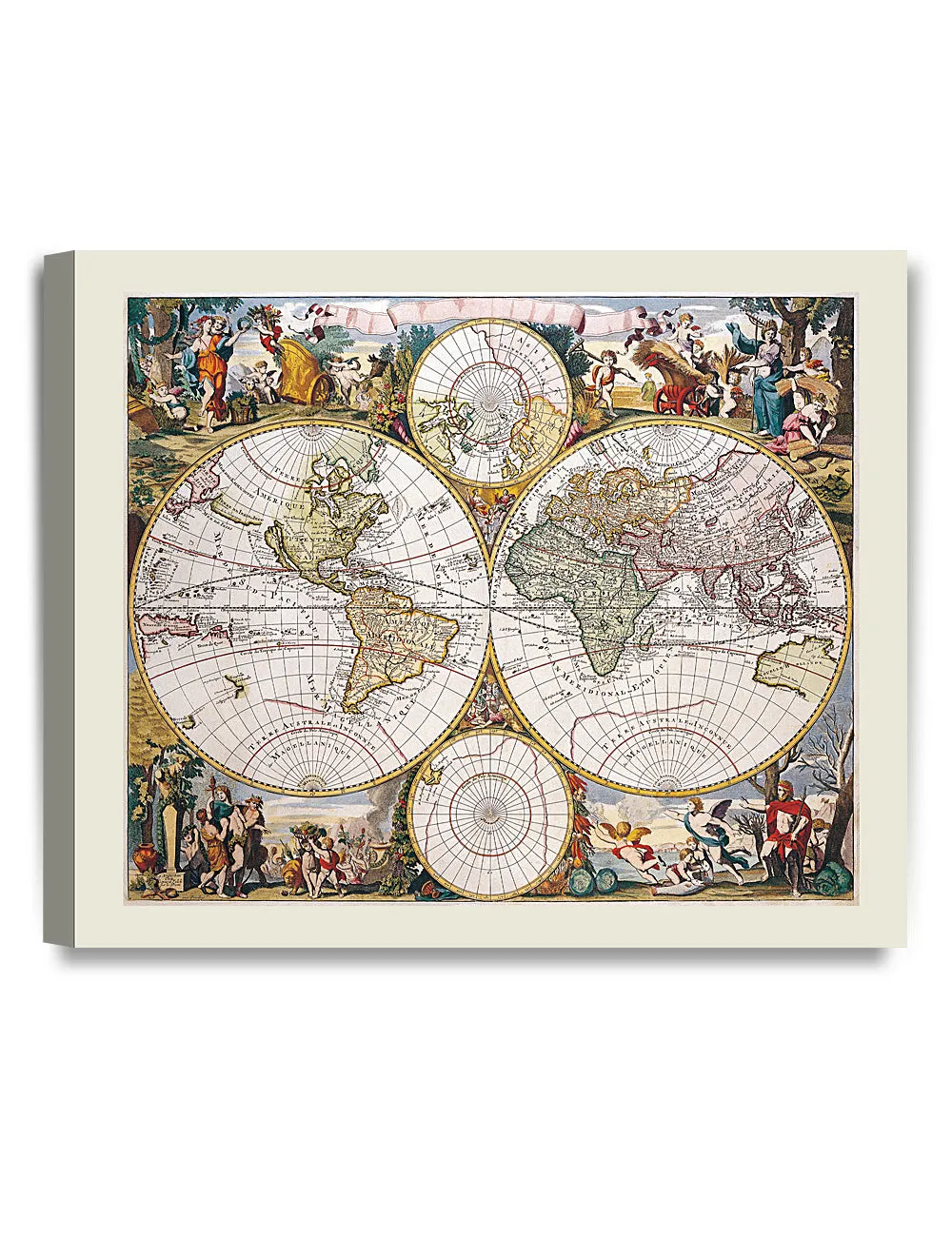 Antique World Travel Map.