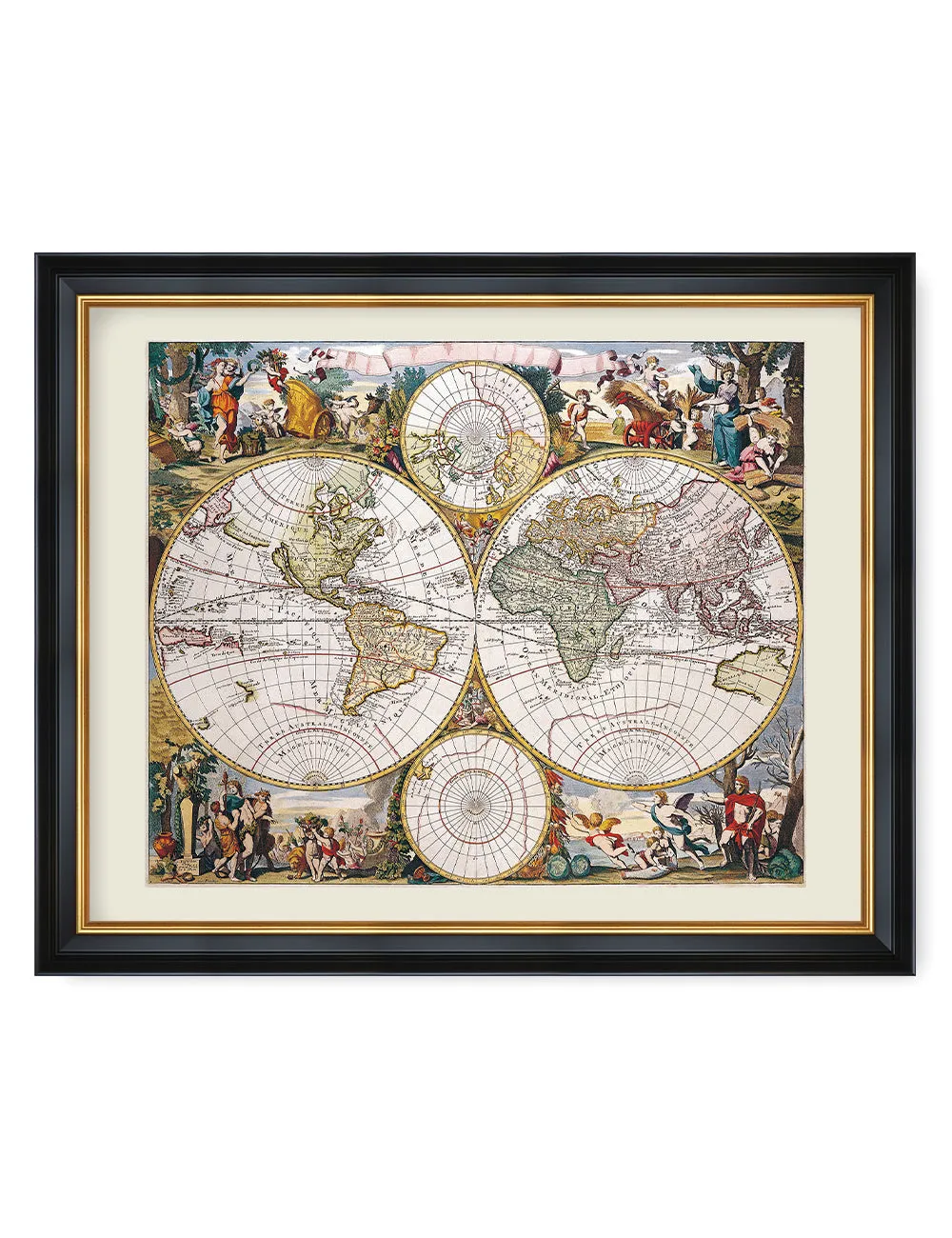 Antique World Travel Map.