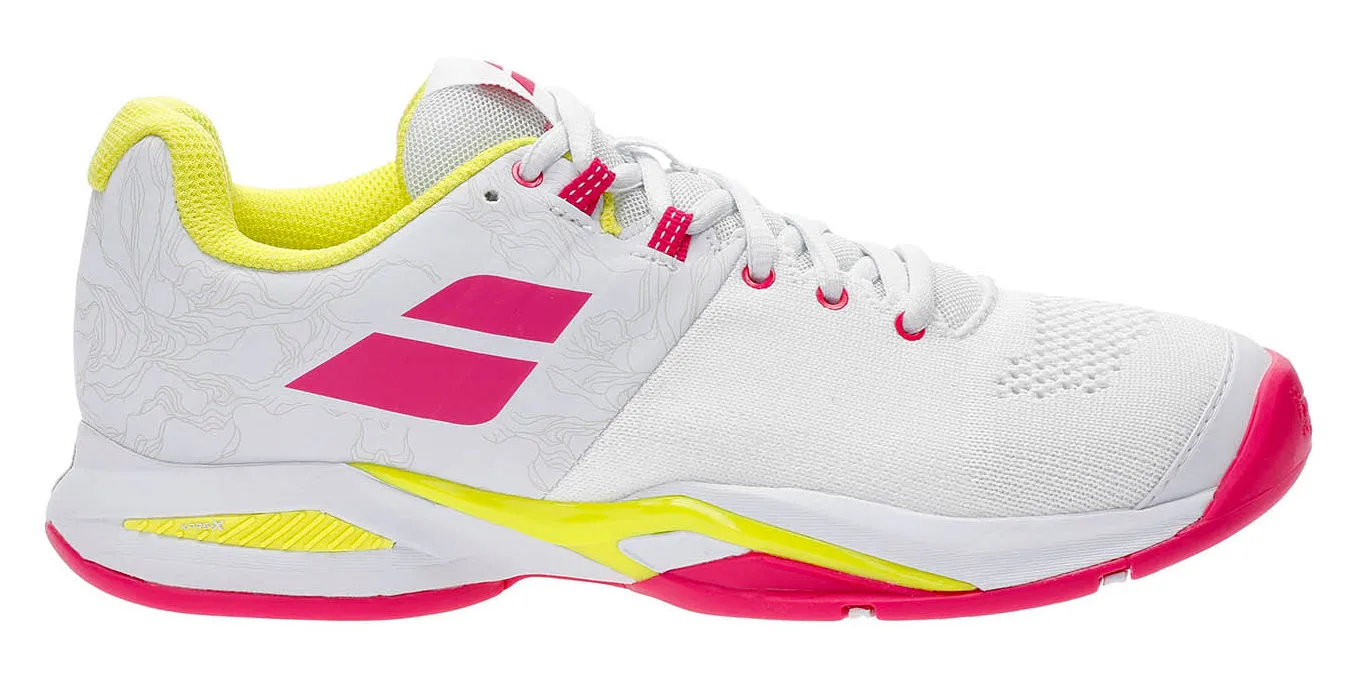 Babolat Propulse Blast White/Red Rose All Court Tennis Women's Shoes 31S20447 Sample