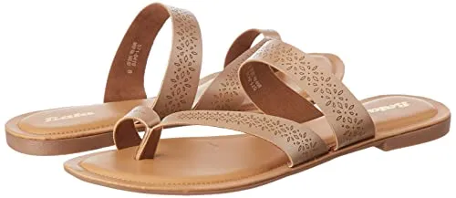 Bata womens SHINE TR Beige Flat Sandal - 8 UK (5718419)