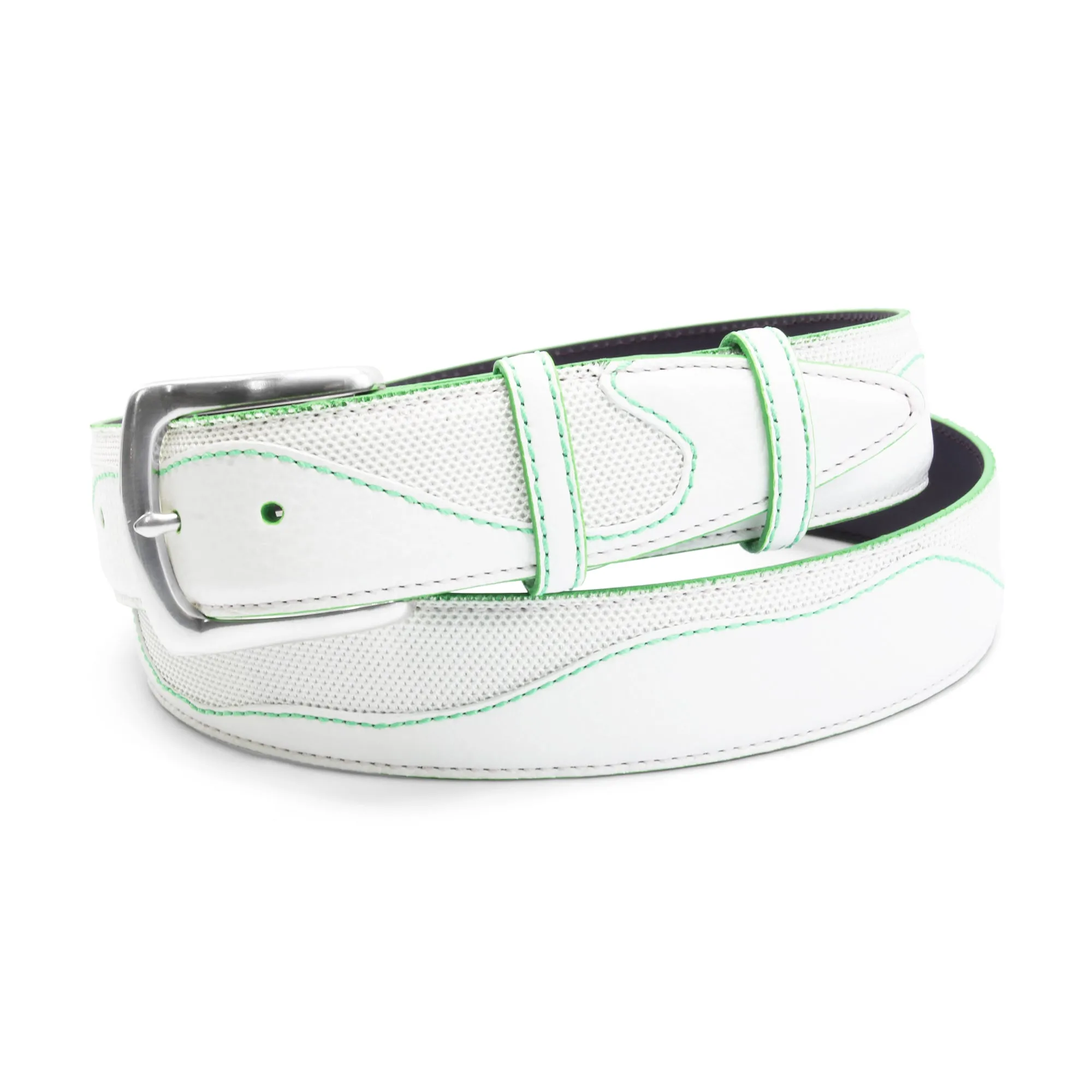 Belafonte Sport White/Fluo Green Performance Belt