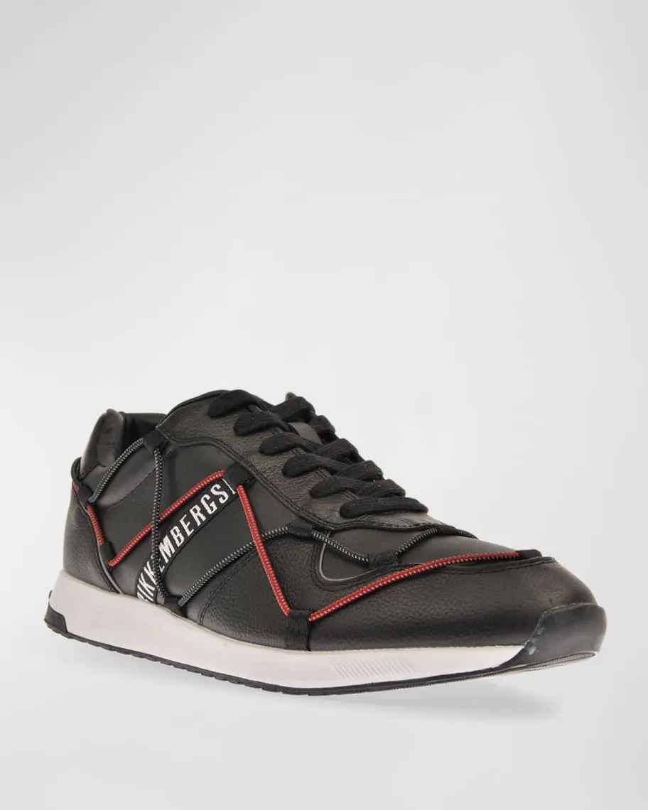 Bikkembergs Men's Leather Lace-up Low Top Sneakers