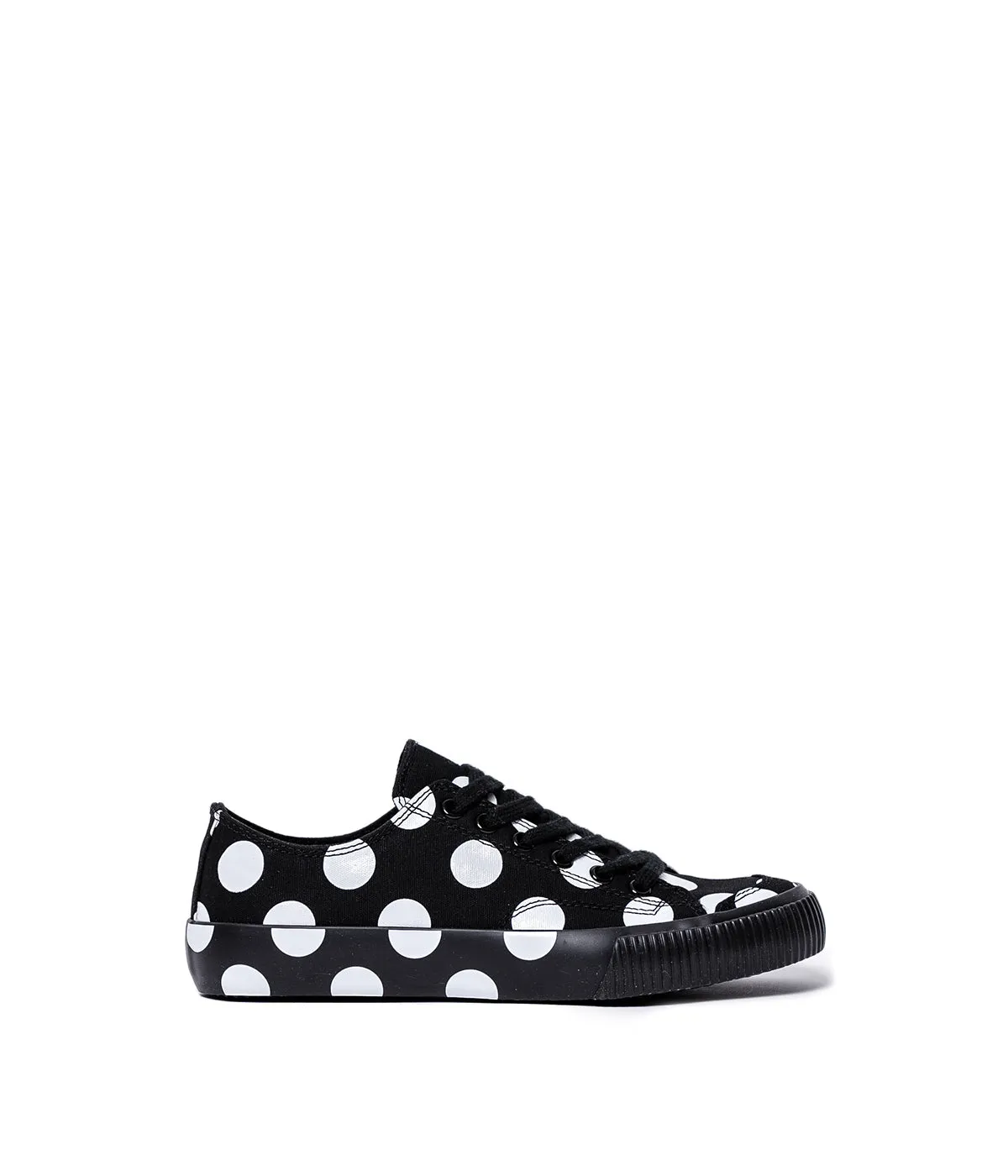 Black Canvas Polka Dot Sneakers