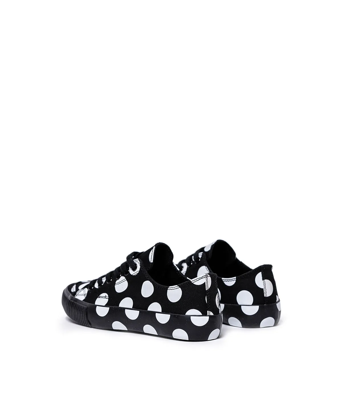 Black Canvas Polka Dot Sneakers