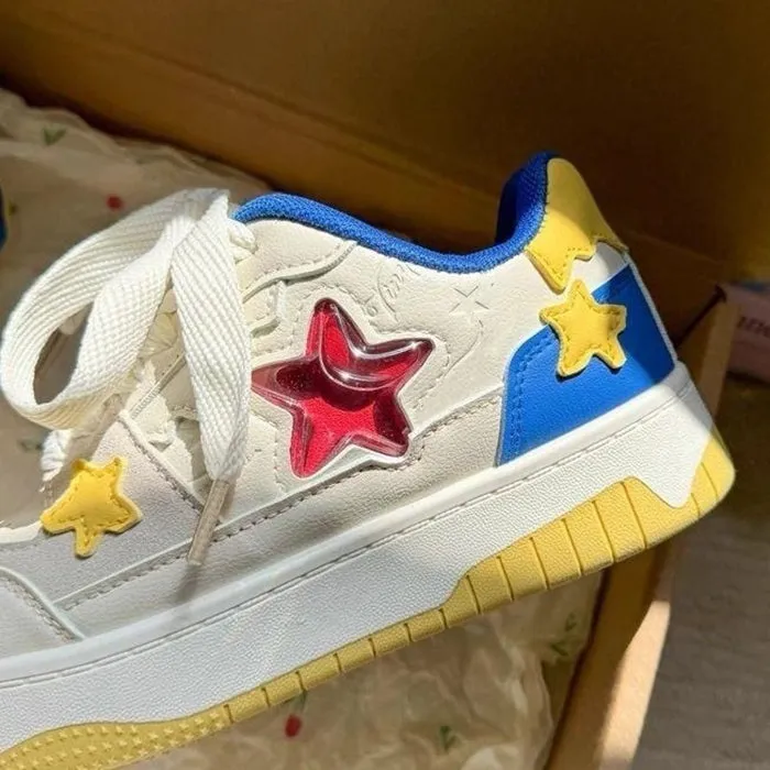 Blue & Yellow Aesthetic Star Sneakers