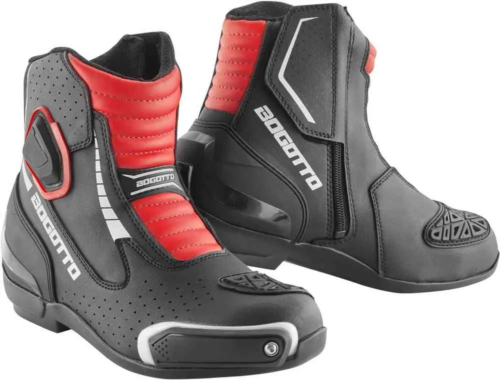 Cartagena Motorcycle Boots with Bogotto Perforations, Black/White/Red