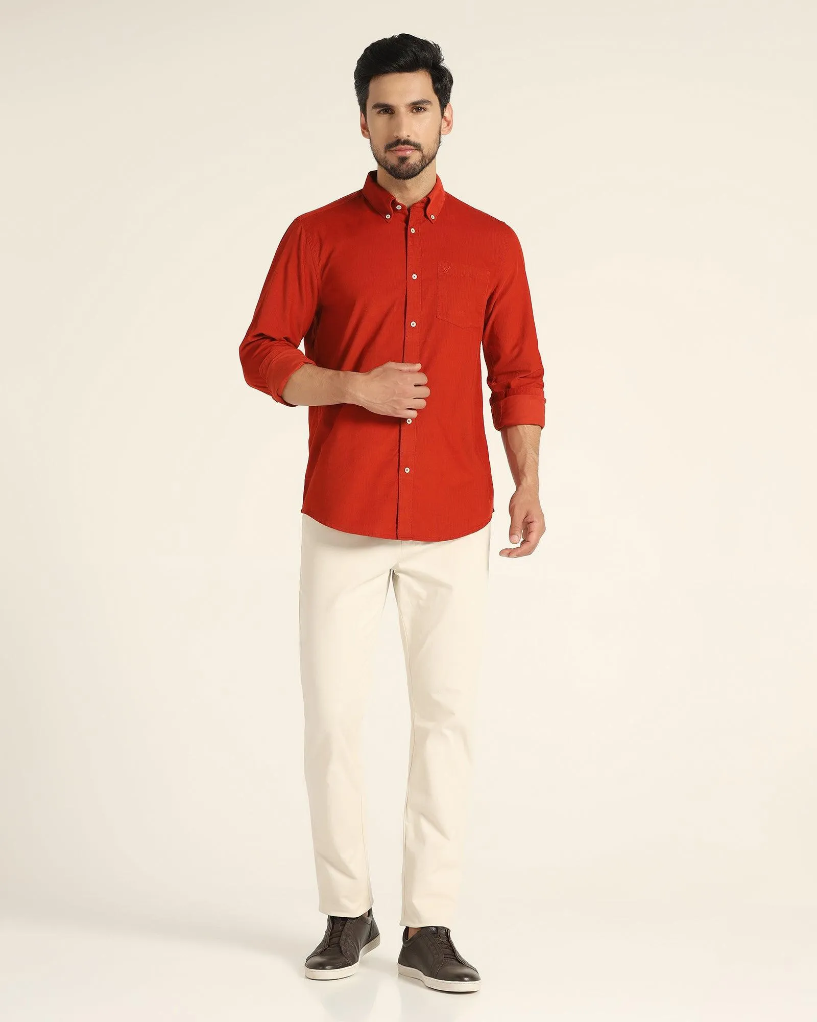 Casual Red Solid Shirt - Jenga