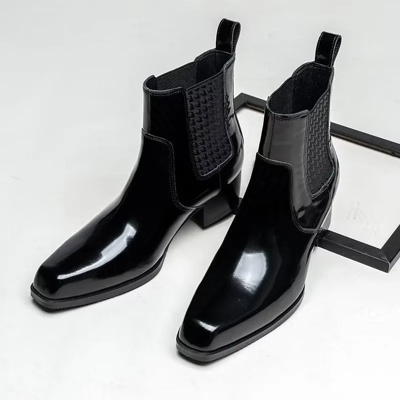 Chic Leather Pointed Toe Chelsea Boots