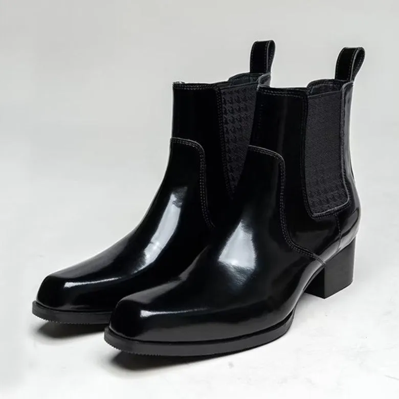 Chic Leather Pointed Toe Chelsea Boots