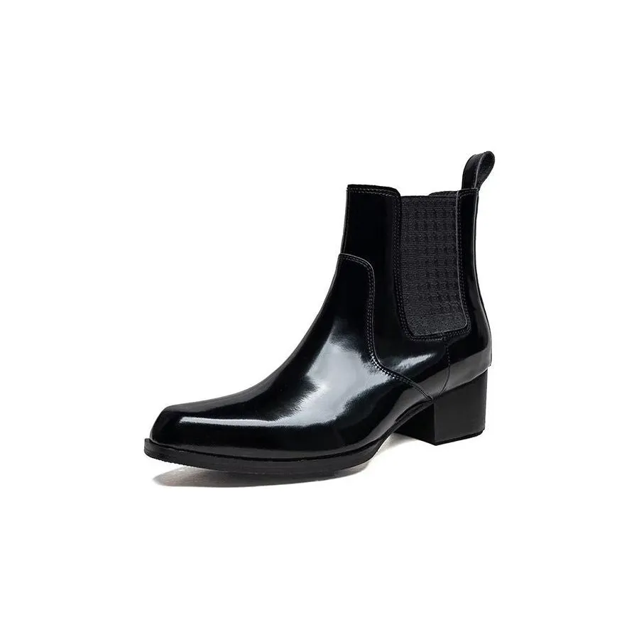 Chic Leather Pointed Toe Chelsea Boots