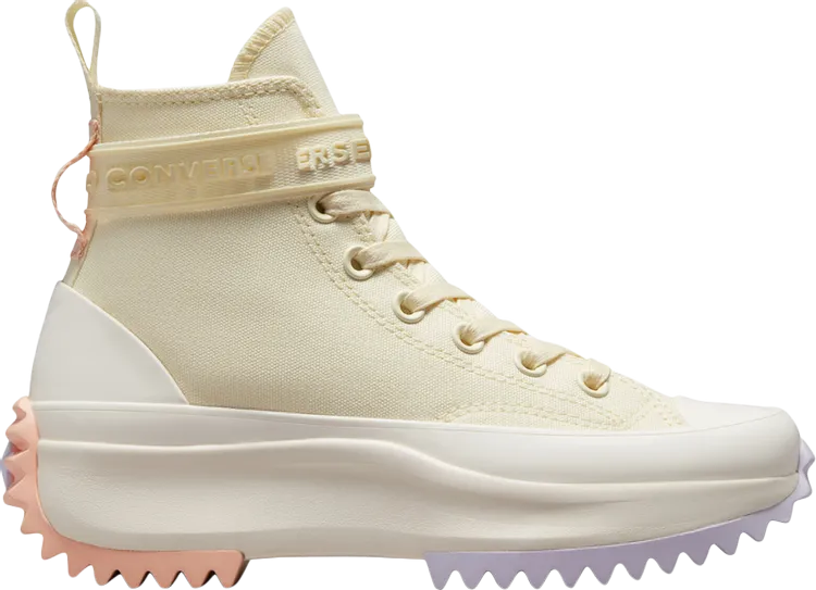 Converse Run Star Hike Platform Utility Strap High Soft Dune, cream