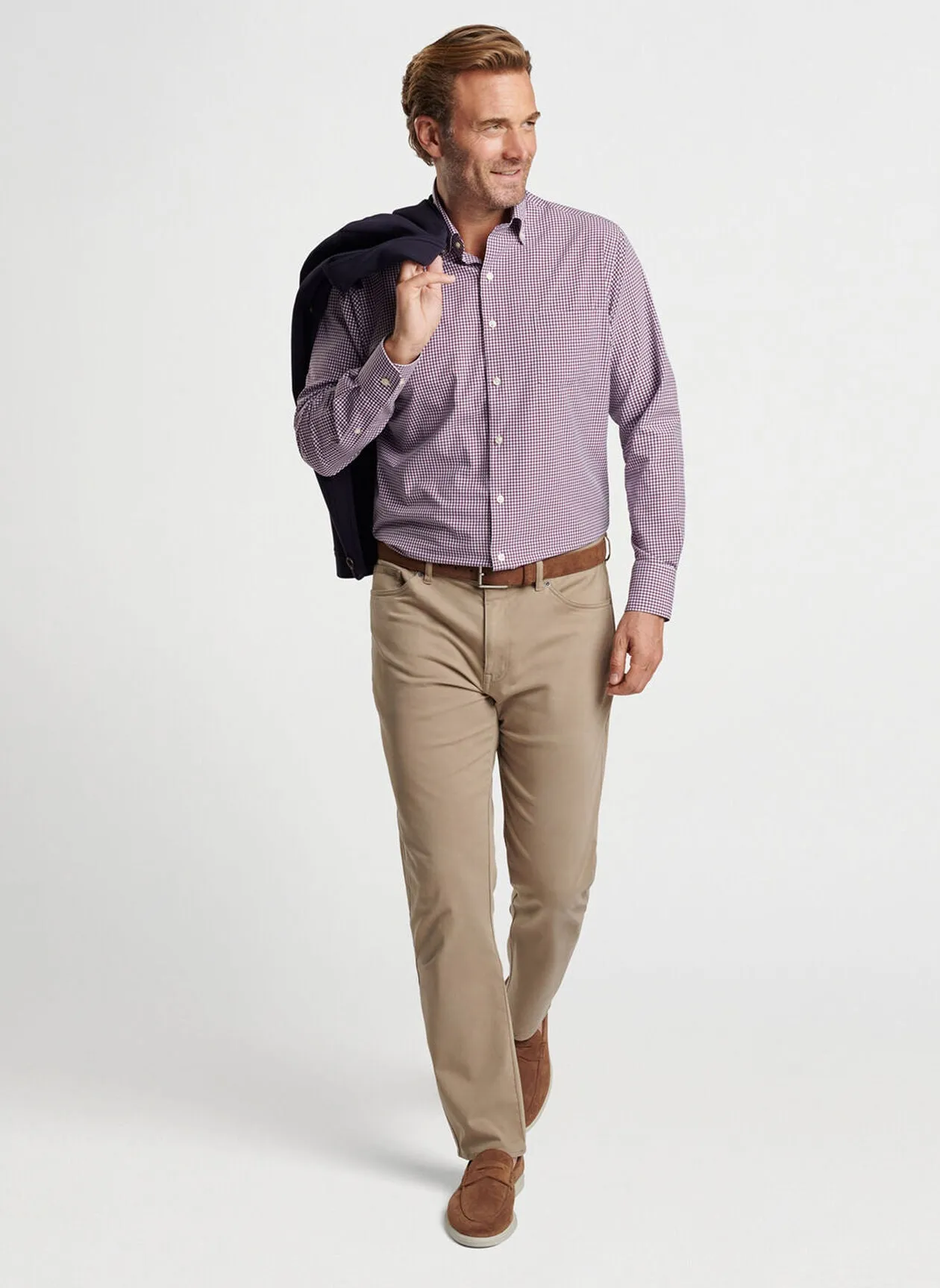 Cranbrook Performance Poplin Sport Shirt in Winterberry by Peter Millar