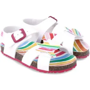 Girls Striped Heart Sandals