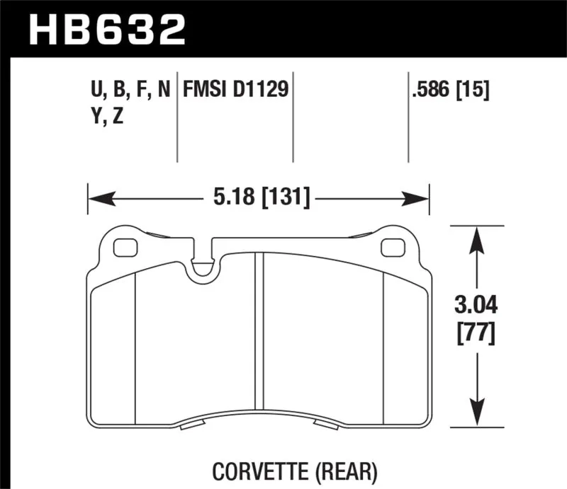 Hawk HPS 5.0 Street Rear Brake Pads - 2007-2015 Volkswagen Tourareg Base/V6/V6-Sport/TDI - HB632B.586