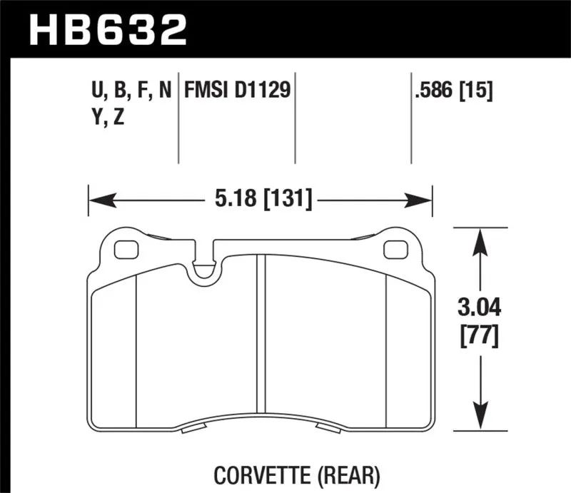 Hawk HPS 5.0 Street Rear Brake Pads - 2007-2015 Volkswagen Tourareg Base/V6/V6-Sport/TDI - HB632B.586