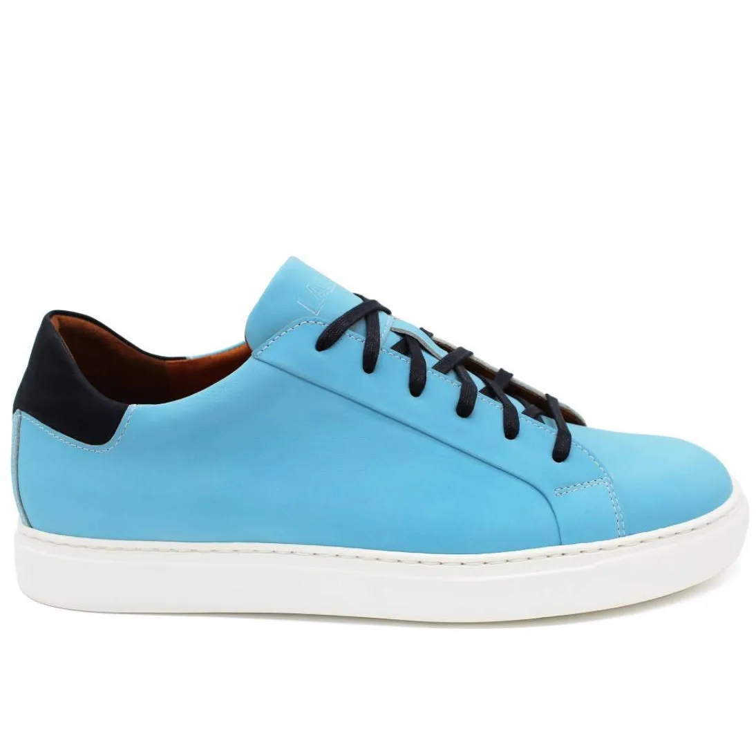 LACUZZO Colour Change Italian Leather Trainer in Blue