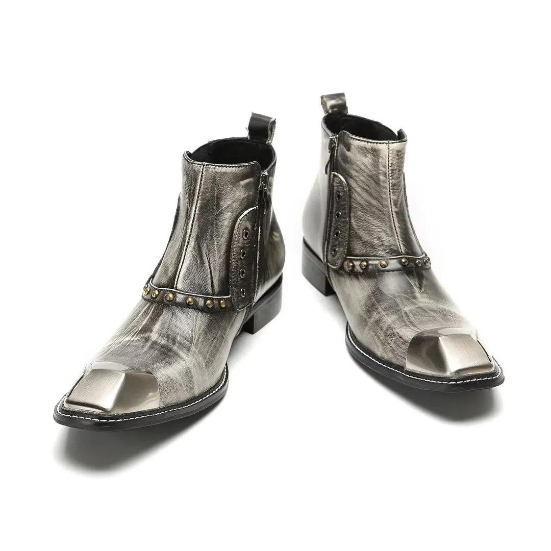 LeatherLux Exquisite Cowhide Ankle Boots 1