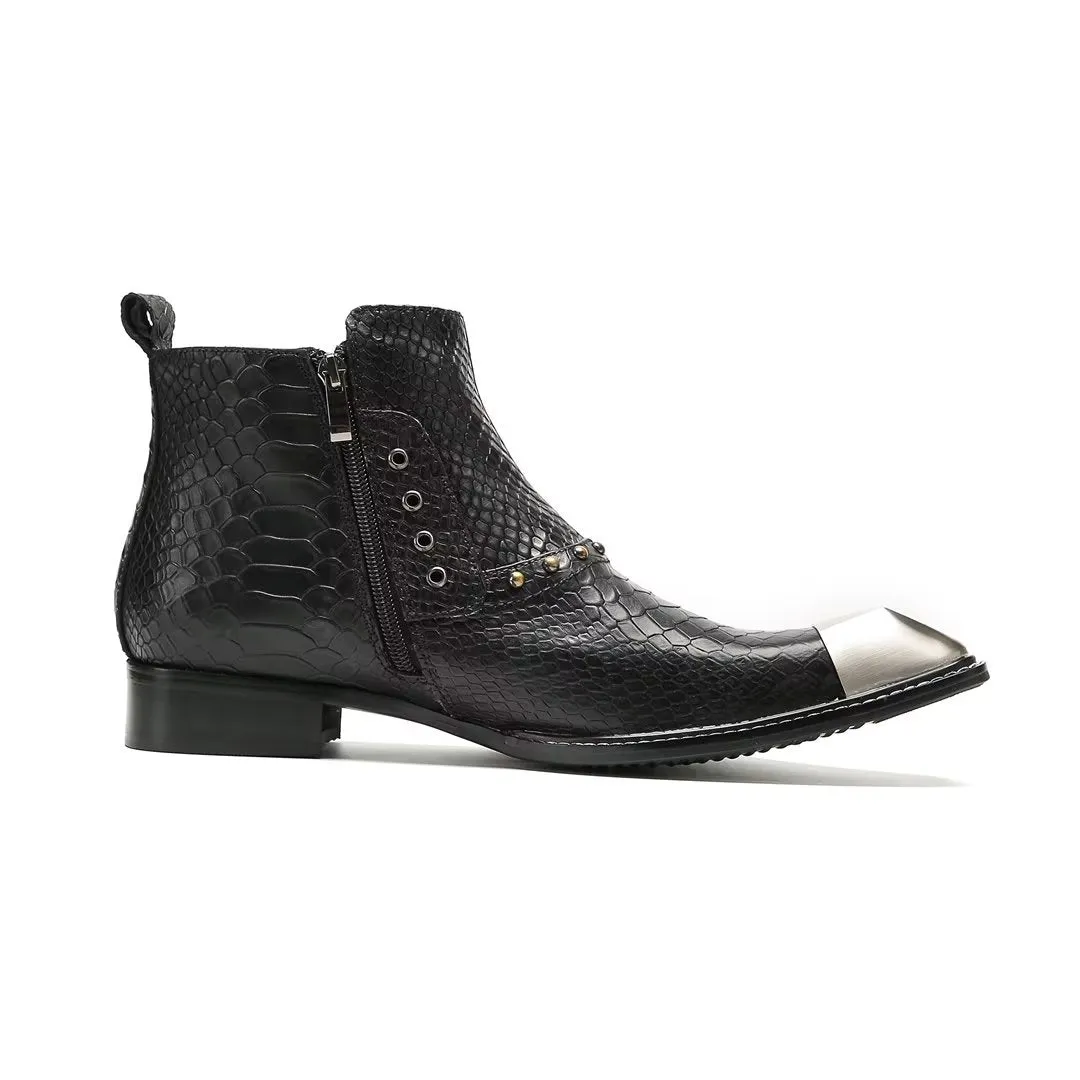 LeatherLux Exquisite Cowhide Ankle Boots 1