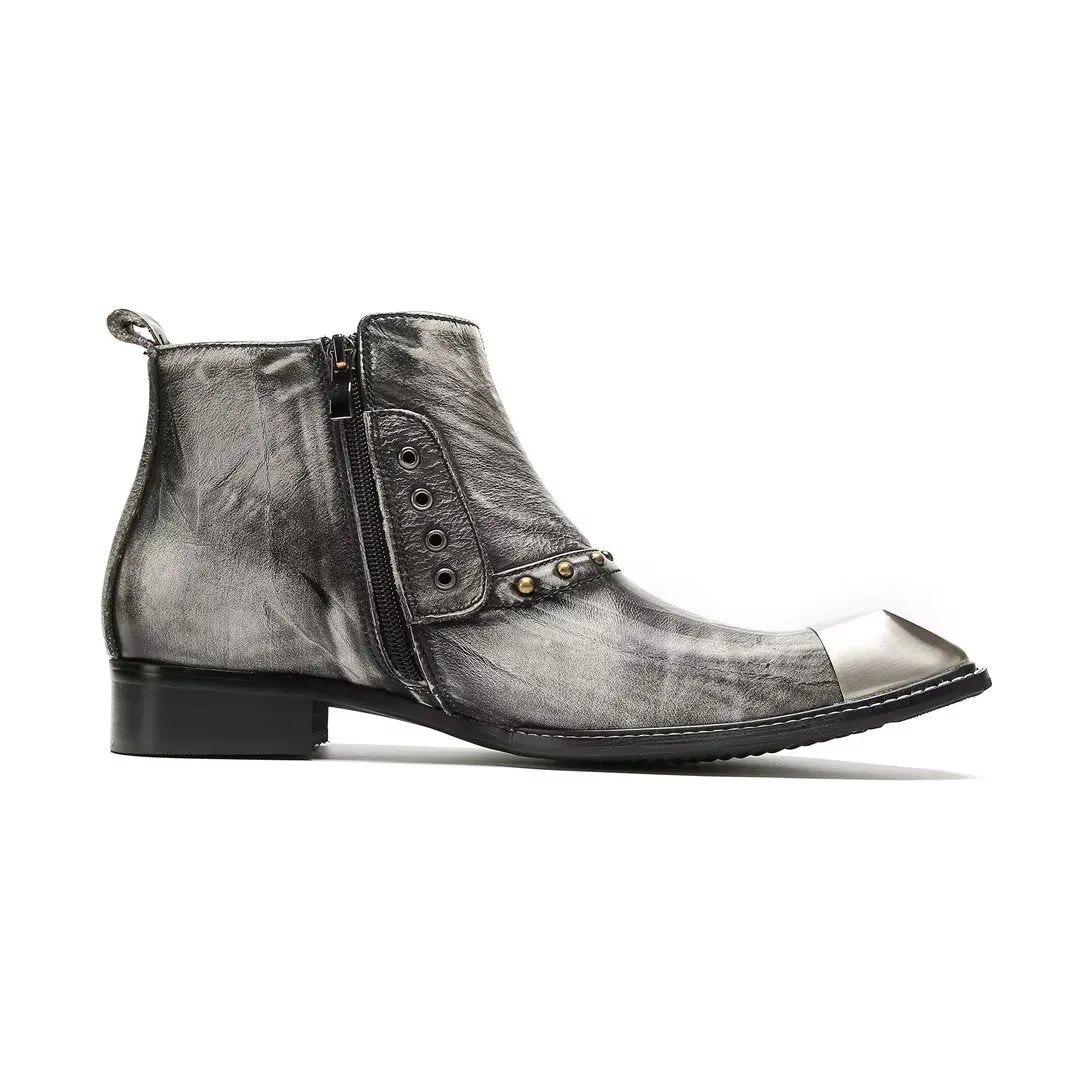 LeatherLux Exquisite Cowhide Ankle Boots 1