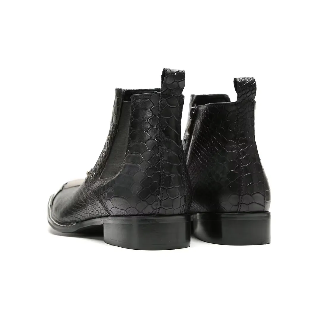 LeatherLux Exquisite Cowhide Ankle Boots 1