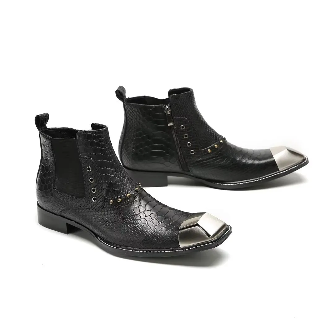 LeatherLux Exquisite Cowhide Ankle Boots 1