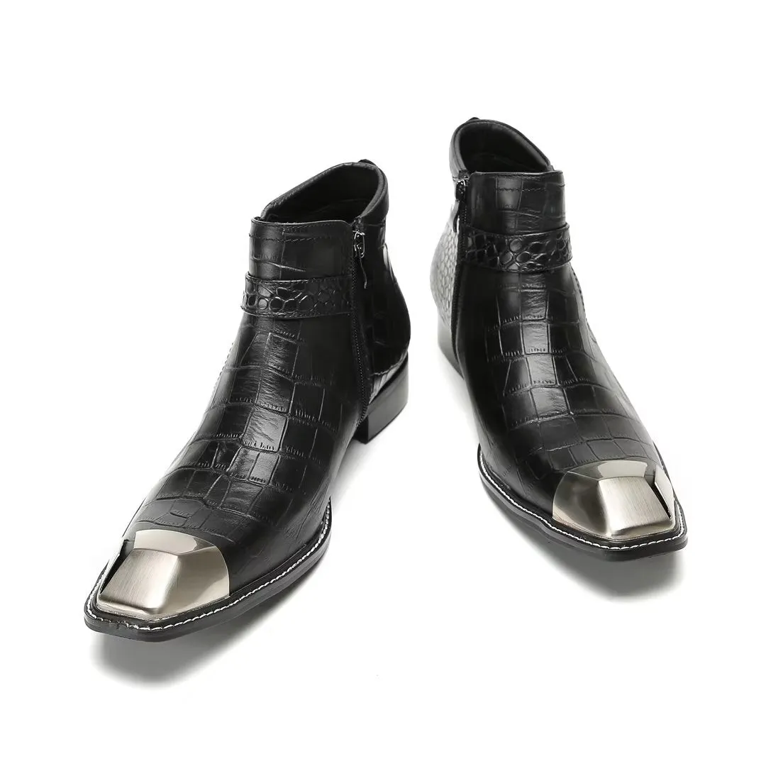 LeatherLux Exquisite Cowhide Ankle Boots