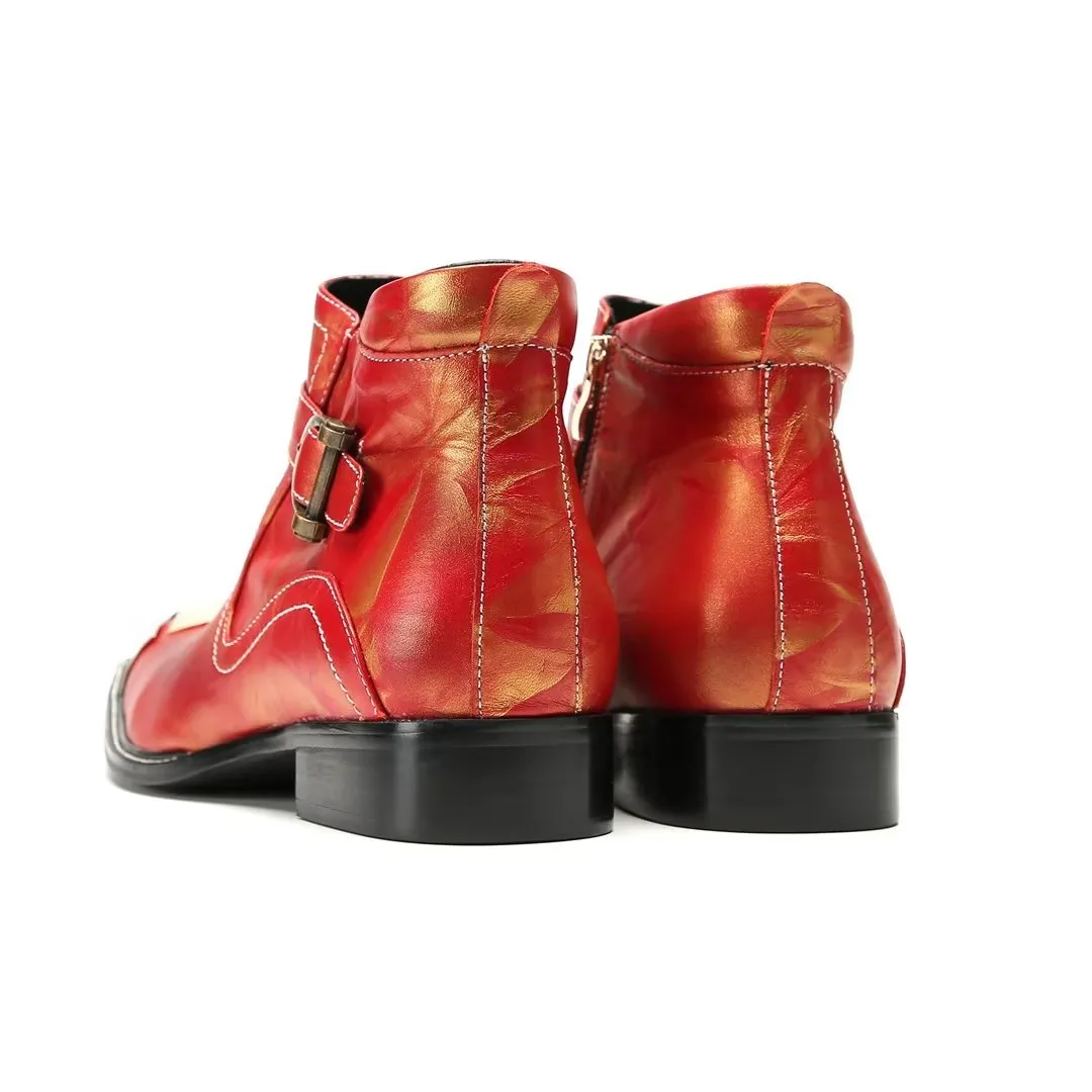 LeatherLux Exquisite Cowhide Ankle Boots