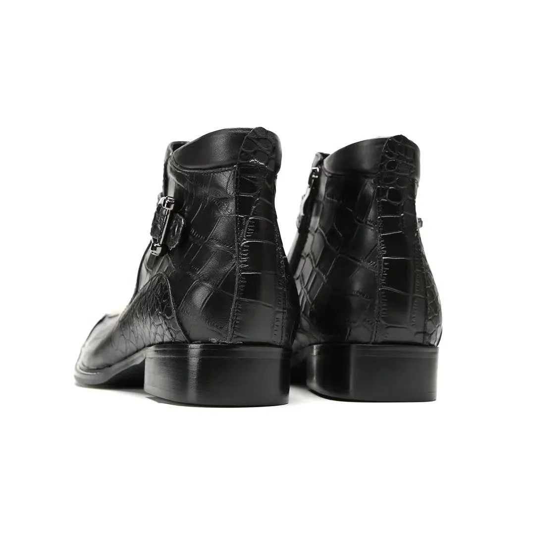 LeatherLux Exquisite Cowhide Ankle Boots