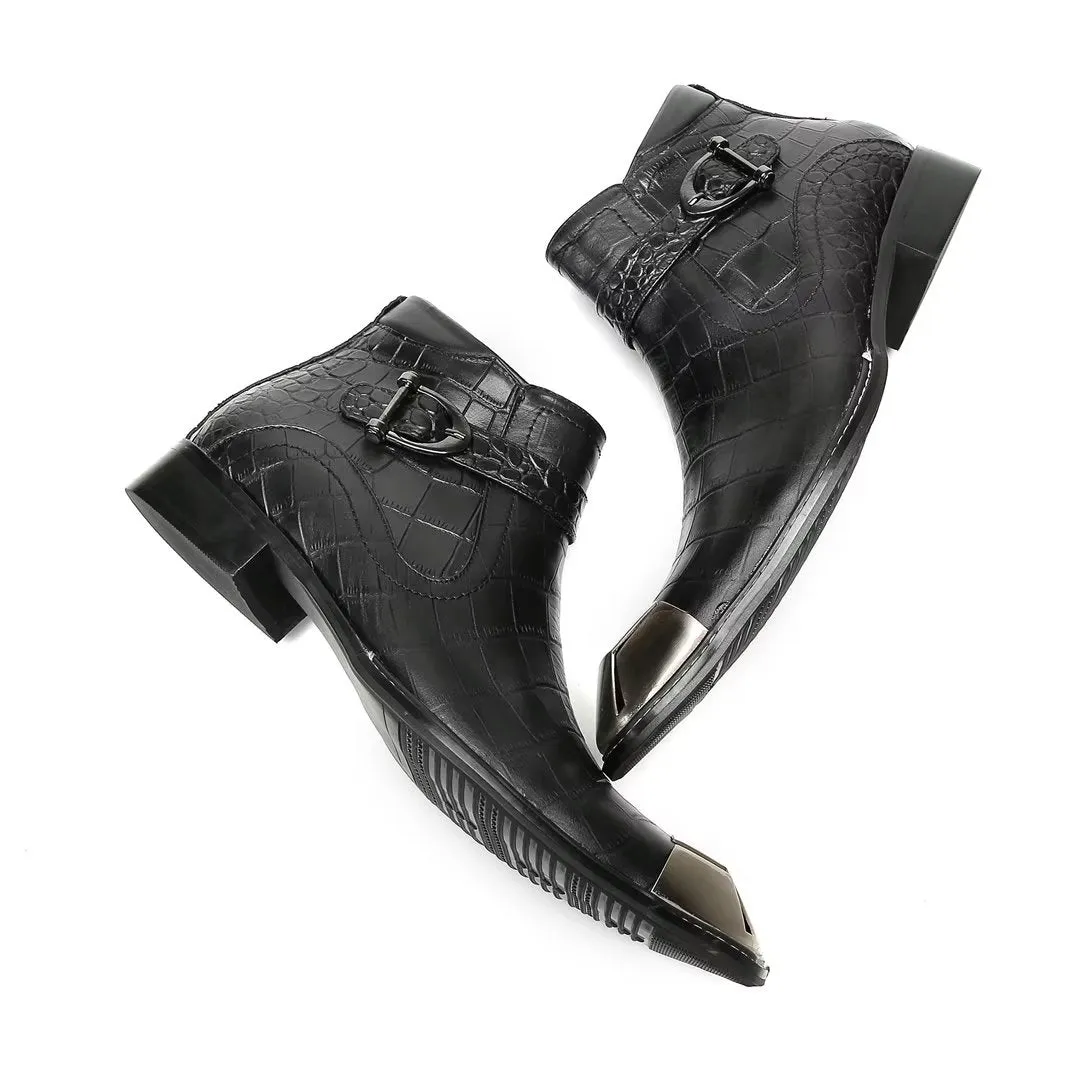 LeatherLux Exquisite Cowhide Ankle Boots