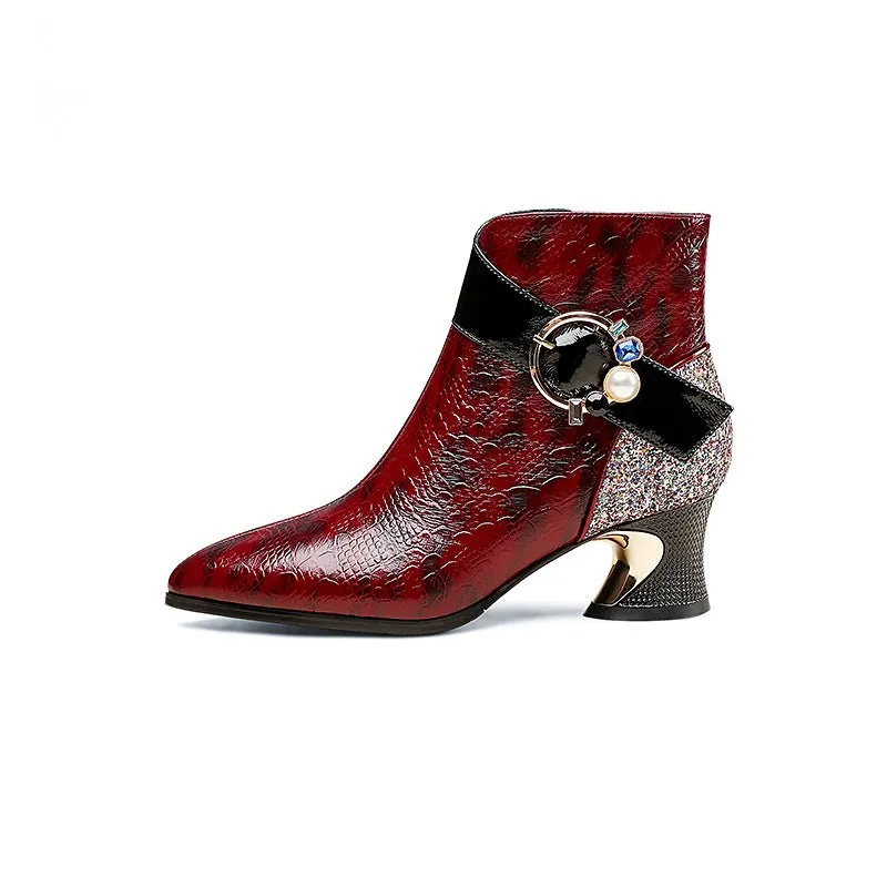 LeatherLuxe Alligator Exotic Ankle Boots