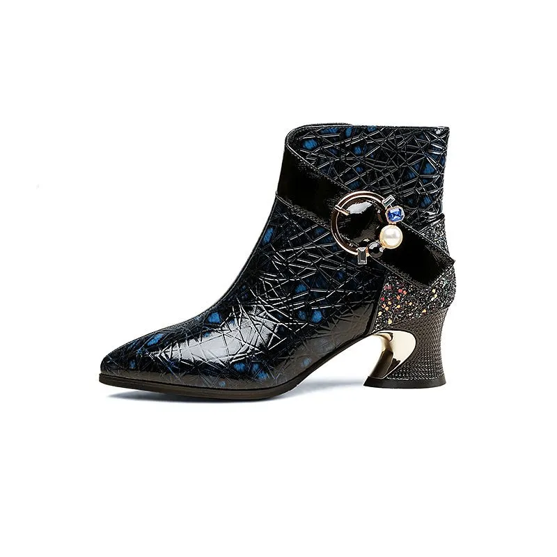 LeatherLuxe Alligator Exotic Ankle Boots