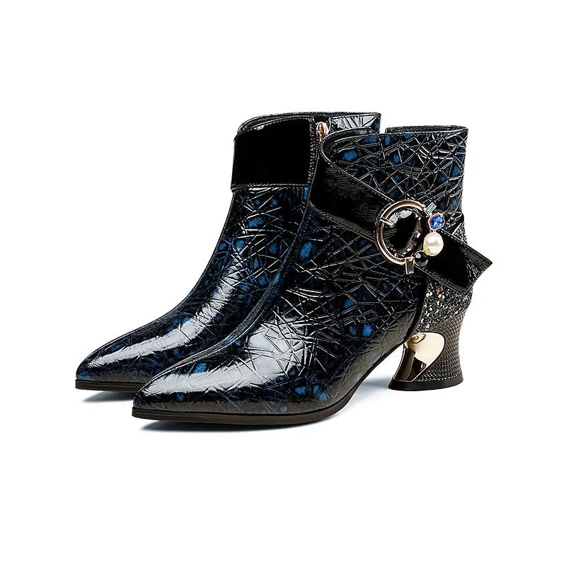 LeatherLuxe Alligator Exotic Ankle Boots