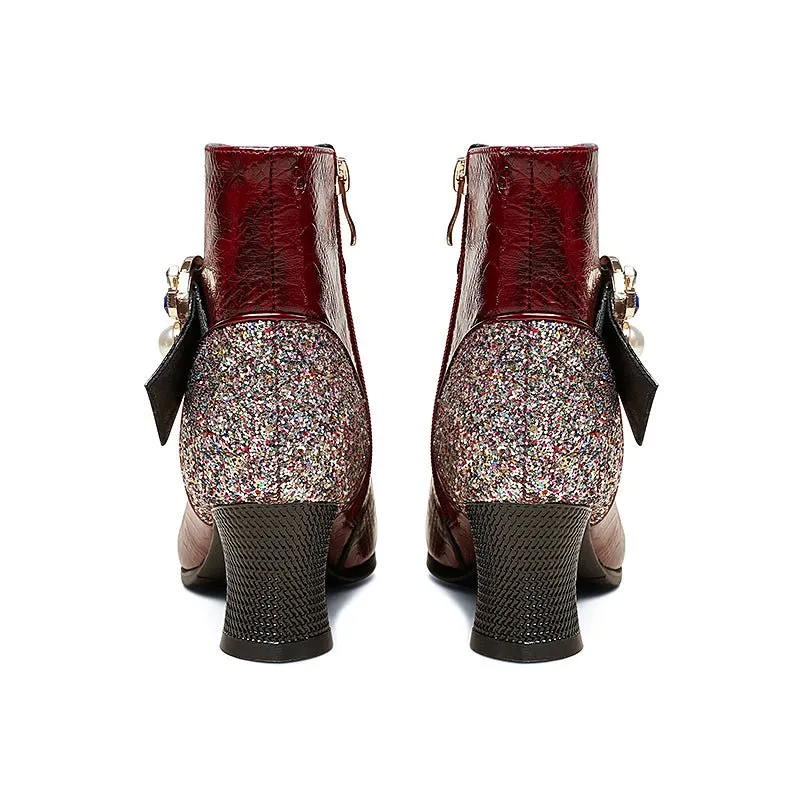 LeatherLuxe Alligator Exotic Ankle Boots