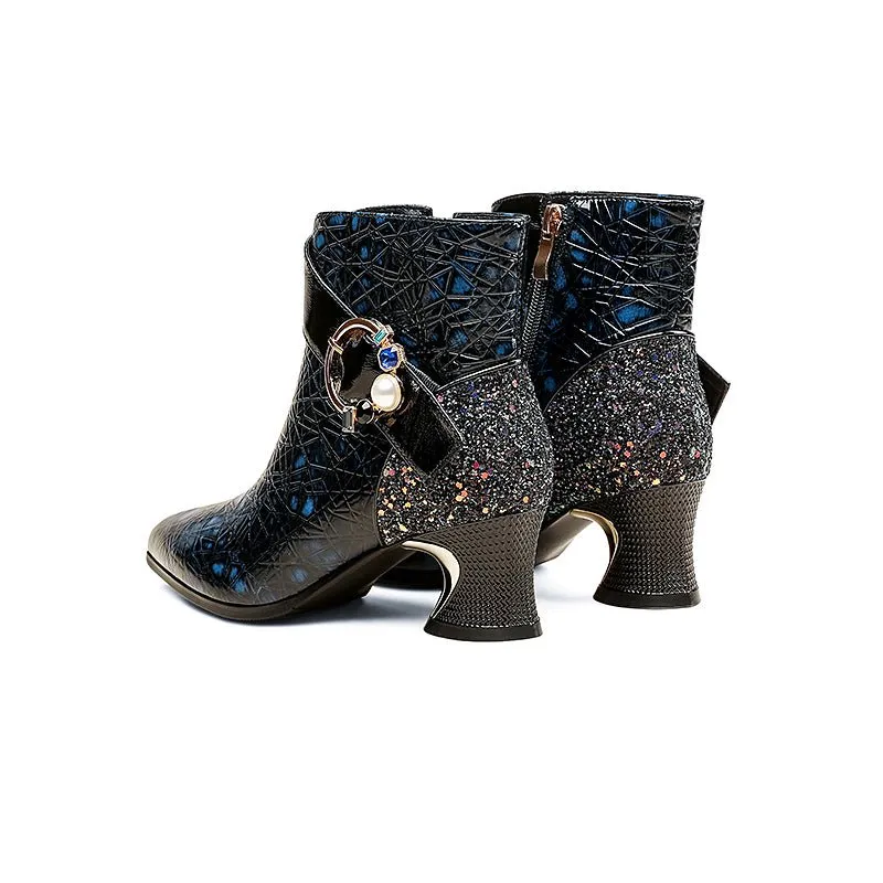 LeatherLuxe Alligator Exotic Ankle Boots