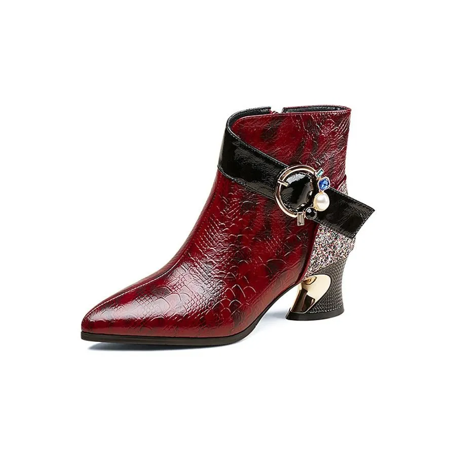 LeatherLuxe Alligator Exotic Ankle Boots