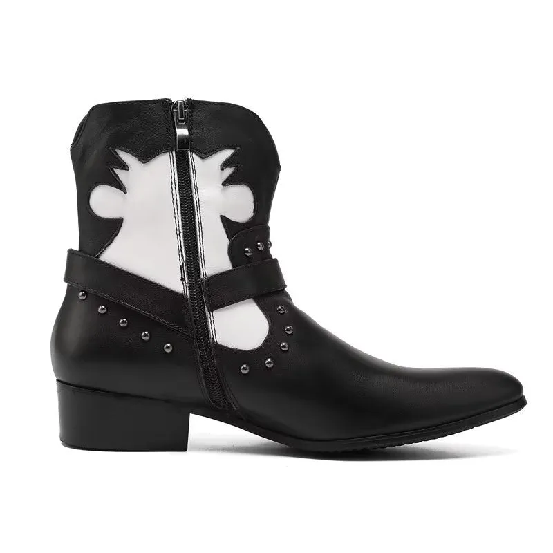 LuxeLeather Chic Zipper Ankle Boots