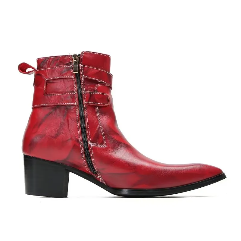 LuxeZip Elegant Leather Ankle Boots