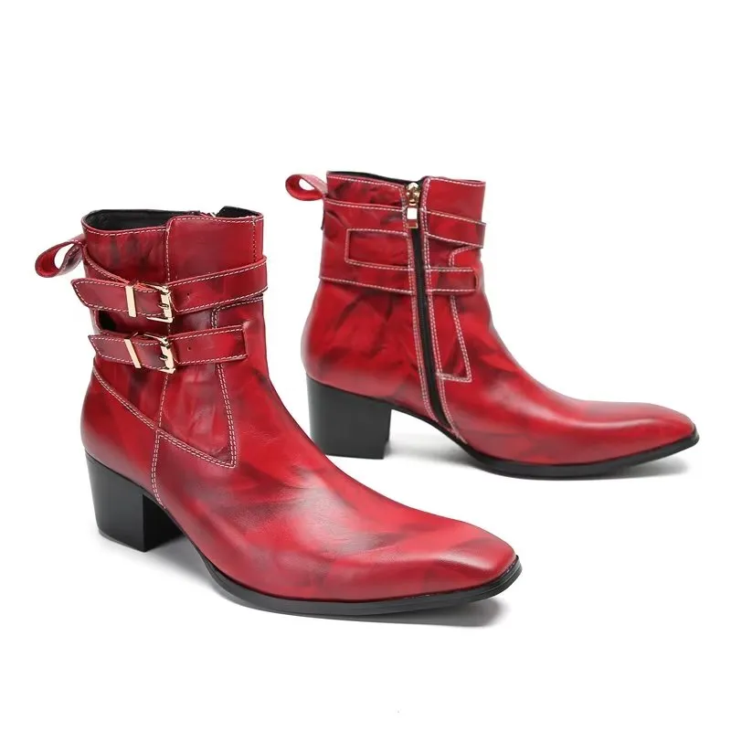 LuxeZip Elegant Leather Ankle Boots