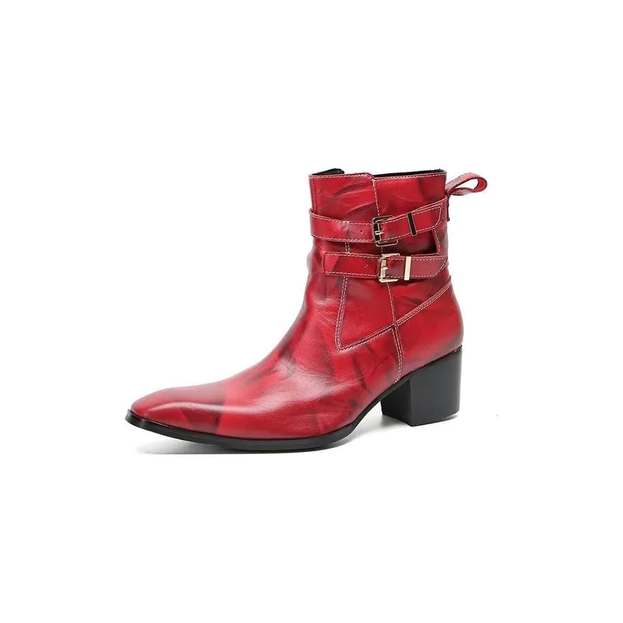 LuxeZip Elegant Leather Ankle Boots