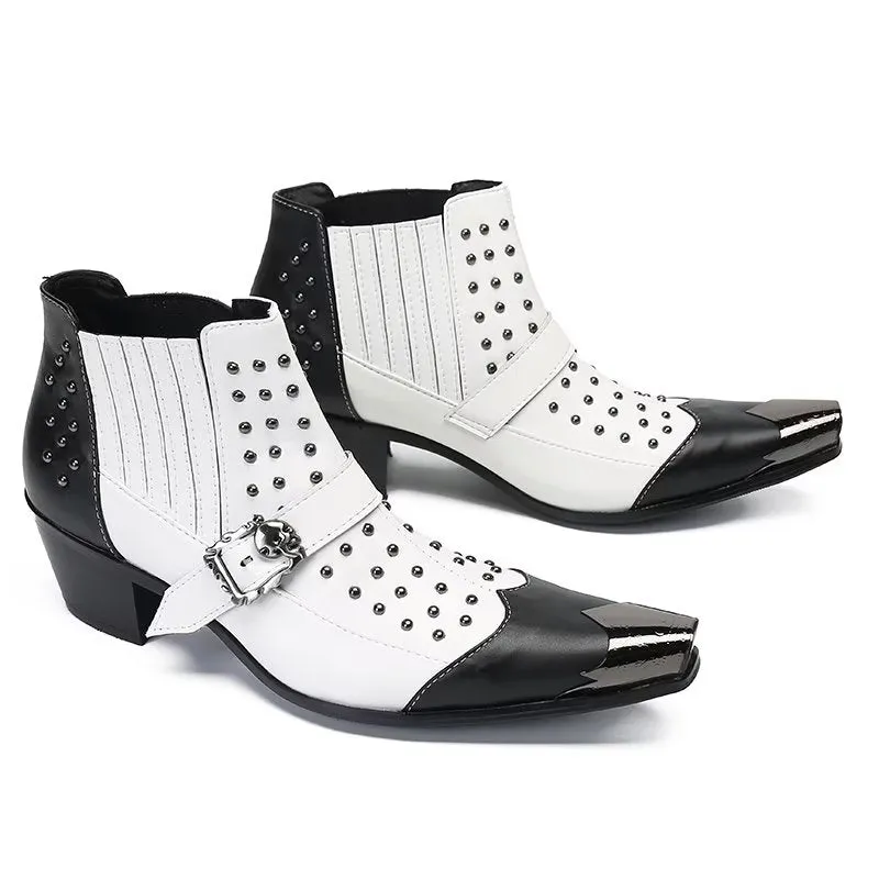 LuxLeather Exotic Texture Ankle Boots