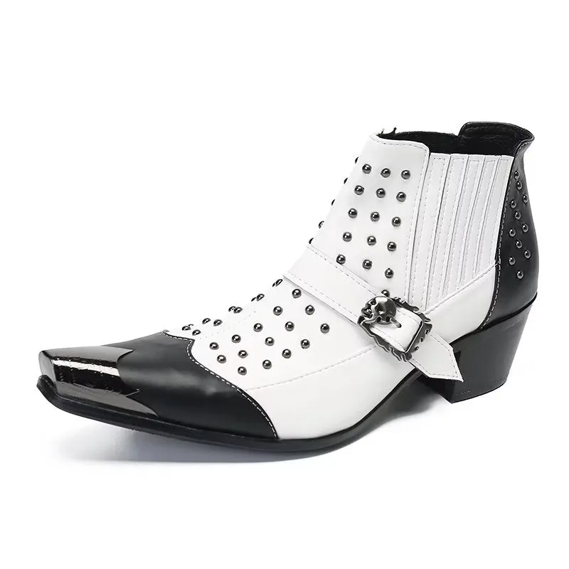 LuxLeather Exotic Texture Ankle Boots