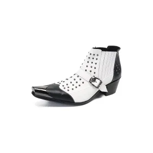 LuxLeather Exotic Texture Ankle Boots