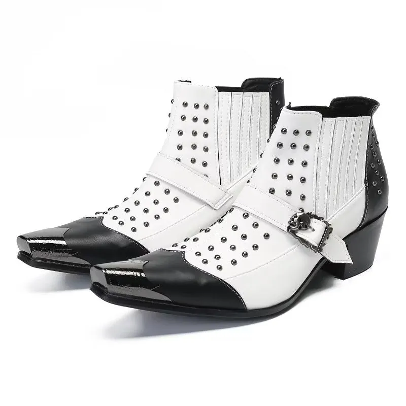 LuxLeather Exotic Texture Ankle Boots