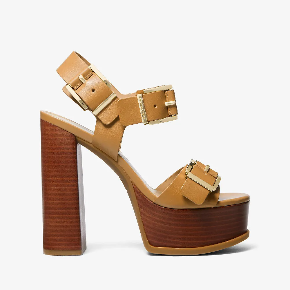 Michael Michael Kors Colby Leather Platform Sandals, brown