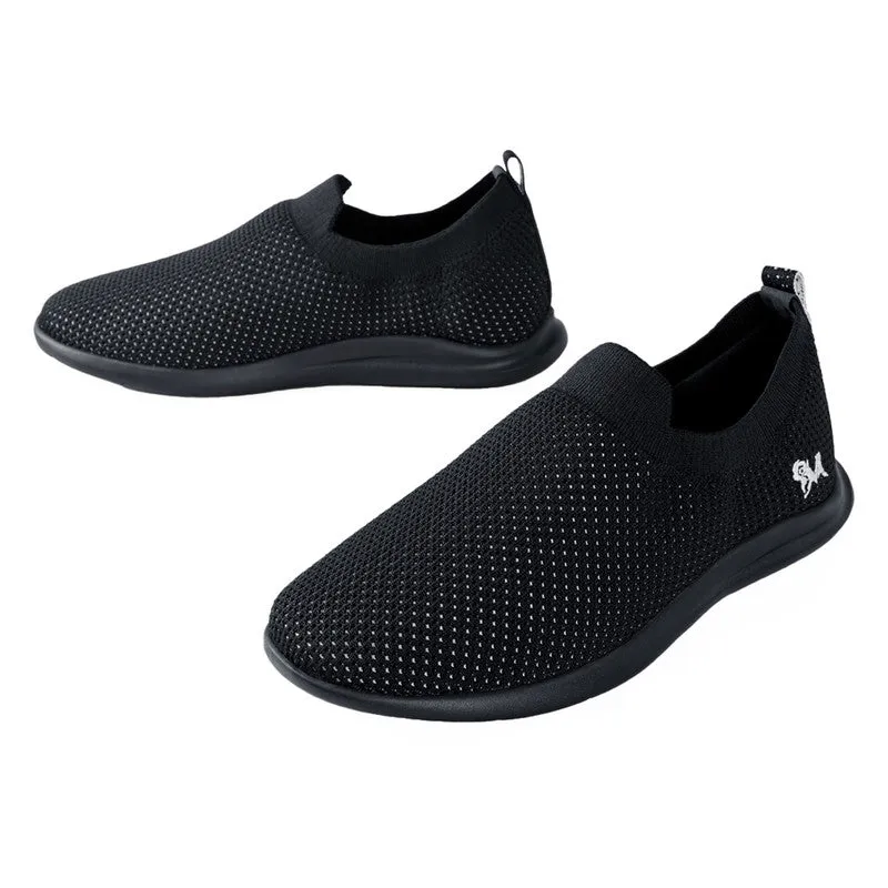 Neeman's Black Slip-On Casual Shoes for Men| Padded Insole